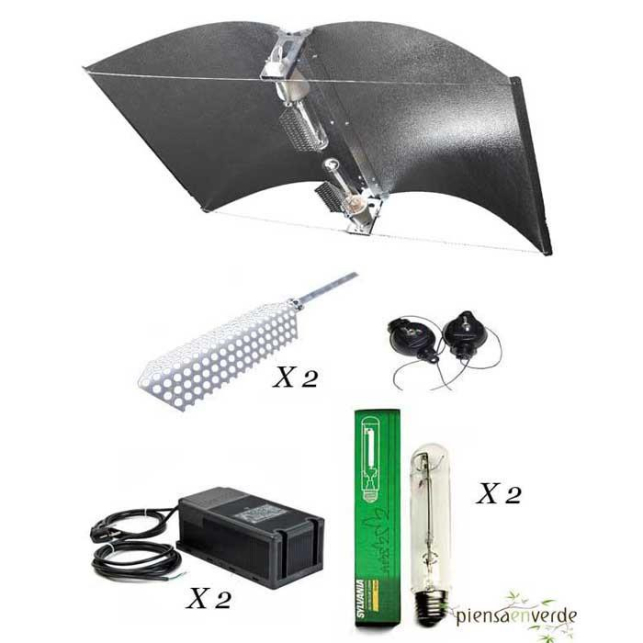 Kit de iluminación Adjust-a-wings Large PRO 2X400W Floración Kit de iluminación Adjust-a-wings Large PRO 2X400W Floración