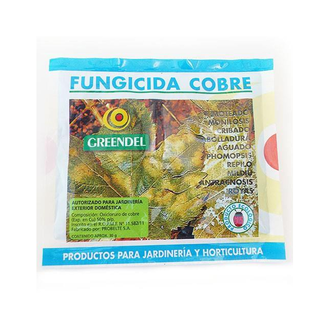 Fungicida Greendel Cobre para Hongo/Algas/Bacterias (30g) Fungicida Greendel Cobre para Hongo/Algas/Bacterias (30g)