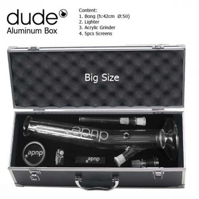 Dude Glass Bong 42cm inclined complete set