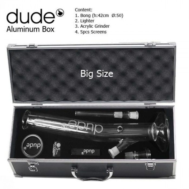 Dude verre Bong 42cm incliné set complet
