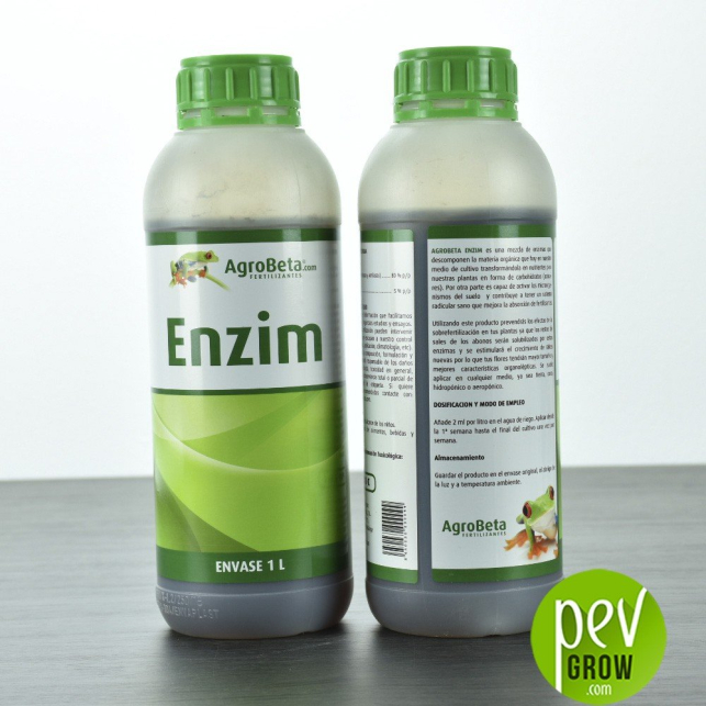 Enzim de Agrobeta, un limpiador de raices, en botella de plástico de 1L