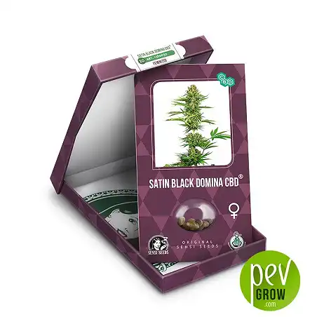 Satin Black Domina CBD package - Sensi Seeds