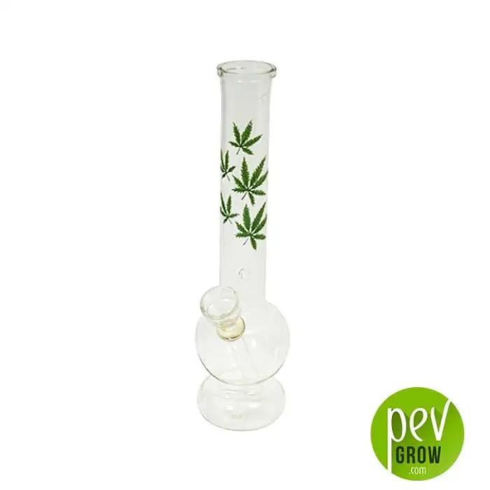 Bong de cristal hoja 21 cm.