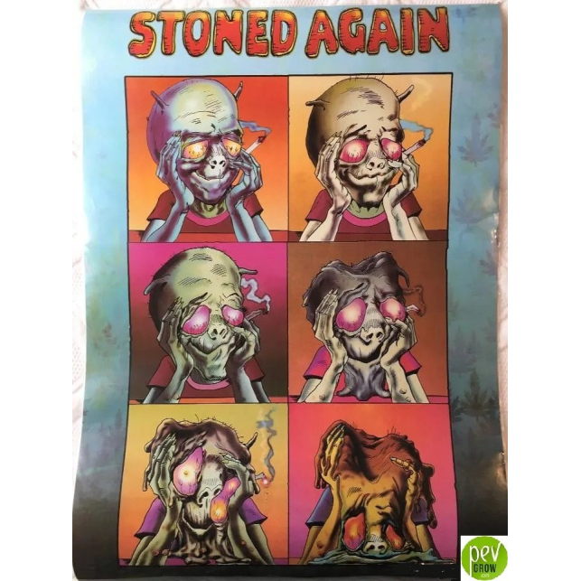 Póster Stoned Again. Alien Fumado 61x43 cm