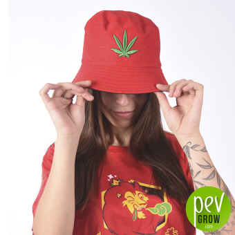 Cappello con design a foglia di marijuana