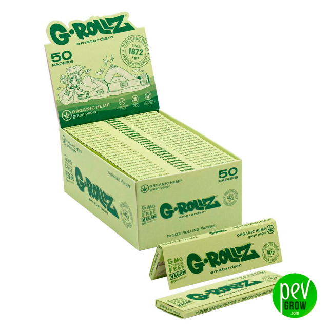 G- Pointes 50 Feuilles à Rouler En Chanvre Biologique Avec Embouts Et Plateau Reggae Rap Feuilles A Rouler En Chanvre Vert