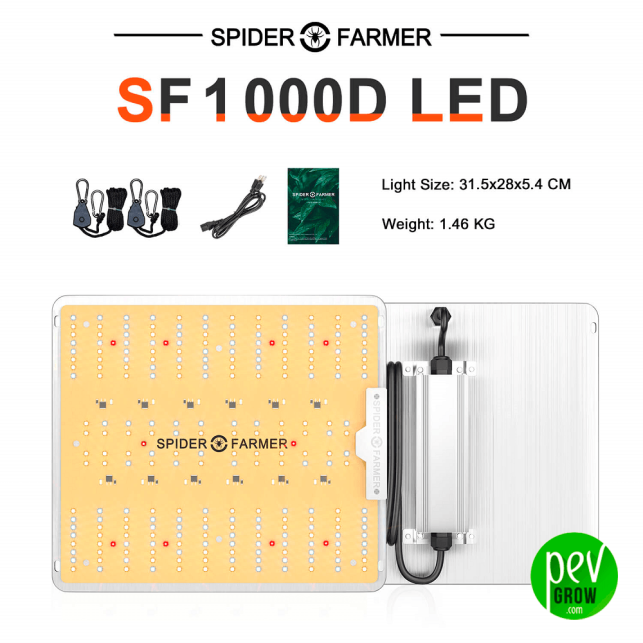 Spider Farmer SF1000D 100W Full Spectrum LED Grow Light