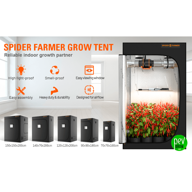 Spider Farmer Grow Tent 70x70x160cm