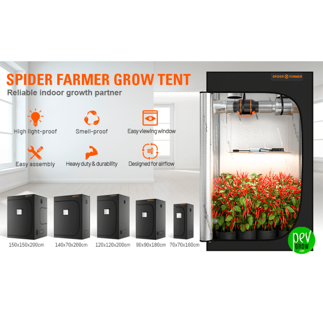 Spider Farmer Grow Tent 120x120x200cm
