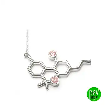 Silver pendant THC molecule