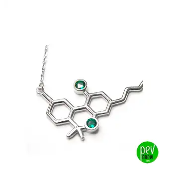 Colgante plata Molécula THC