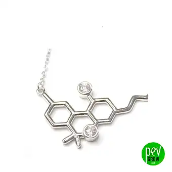 Silver pendant THC molecule