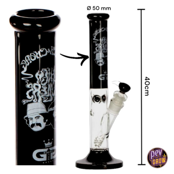 Kauken Bong Cristal Ice Cheech & Chong mit schwarzem Diffusor 40 cm