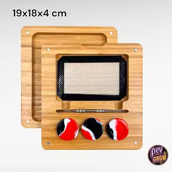 Caixa de Bambú 19x18x4 cm +...