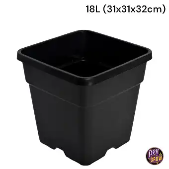 Черный квадратный горшок 18...