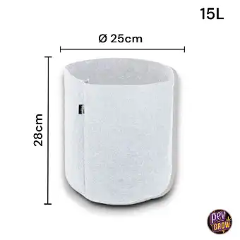 White Fabric pot 15L