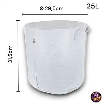 White Fabric pot 25L with...