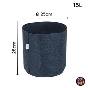 Black Fabric pot 15L