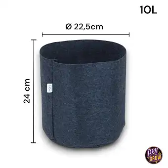 Black Fabric pot 10L