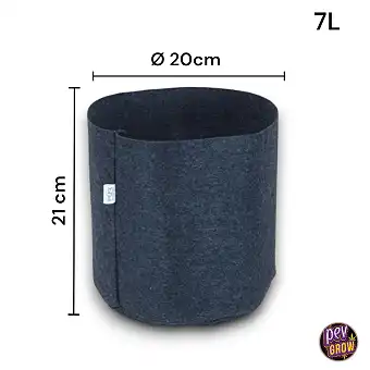 Fabric pot Black color 7L