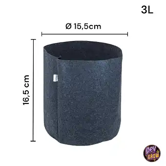 Black Fabric pot 3L