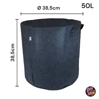 Black Fabric pot 50L With...