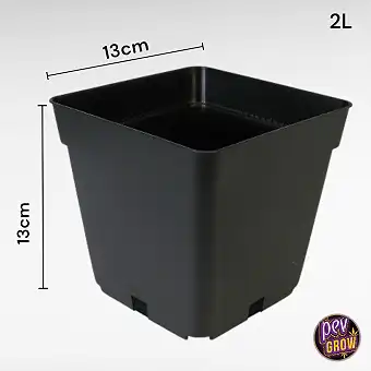 Black Plastic Square Pot 2L...