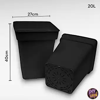 20L melns kvadrātveida pods...