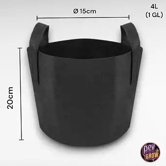 Black Fabric Pot with...