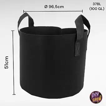 Black Fabric Pot with...