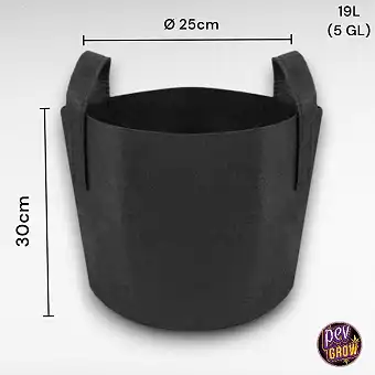 Black Fabric Pot with...