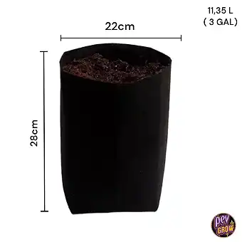 Black square fabric pot...