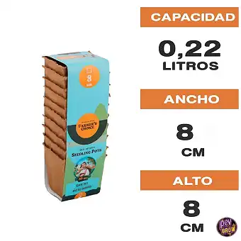 Vaso Quadrado para Muda 8 x...