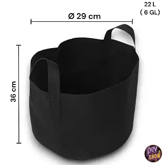 Black Fabric Pot with...