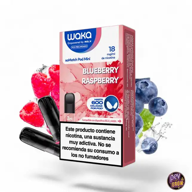 Wiederaufladbarer 2ml Mini Pod Waka Blueberry Raspberry 18mg