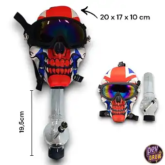 England Skull Gas Mask Bong