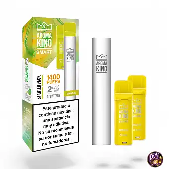 2 Puff Ricaricabili AK Smart Banana Ice 20mg + Batteria Aroma King