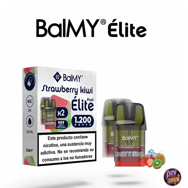 2 Puff Rechargeables Elite Fraise Kiwi 20mg Balmy