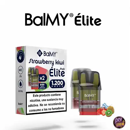 2 Refillable Pods Elite Strawberry Kiwi 20mg Balmy