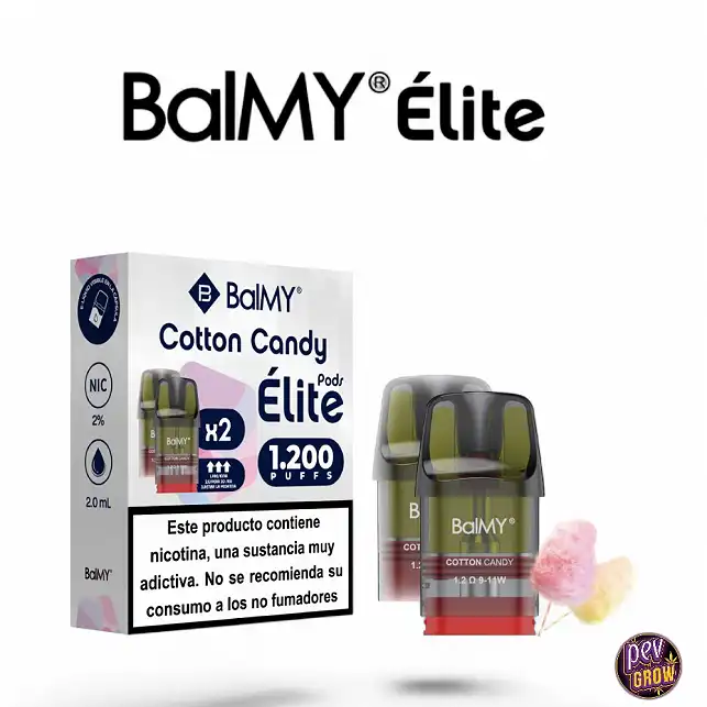 2 Puff Rechargeables Elite Cotton Candy 20mg Balmy