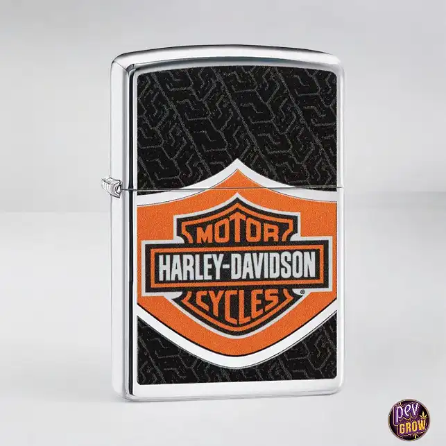 Accendino Zippo Harley Davidson Orange Black Log