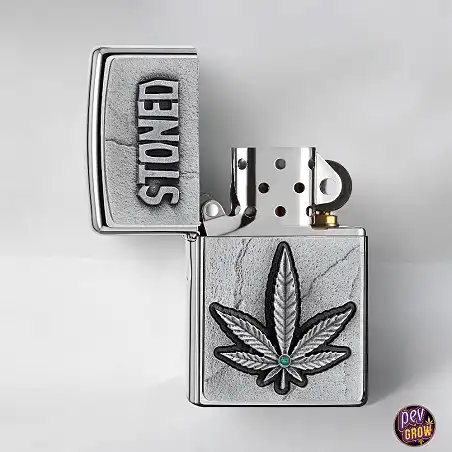 Briquet Zippo Emblème Stoned Weed
