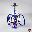 Complete Set of Blue Ceramic Egyptian Hookah 4 Hoses 53 cm