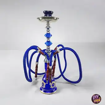 Set completo Cachimba de cerámica Azul 4 mangueras 53 cm