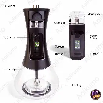 LED Electronic Hookah - Refillable Vape Liquid 29 cm
