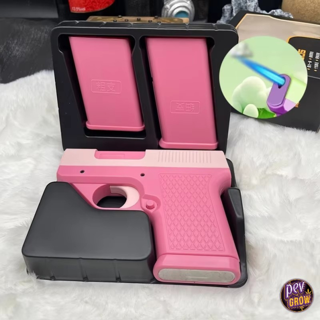 Windproof Lighter Pistol Cigarette Case Pink – 2-in-1 Torch & Joint  Protector · Compact & Refillable
