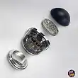 Skull Metal Grinder with Helmet 80mm 4 Parts