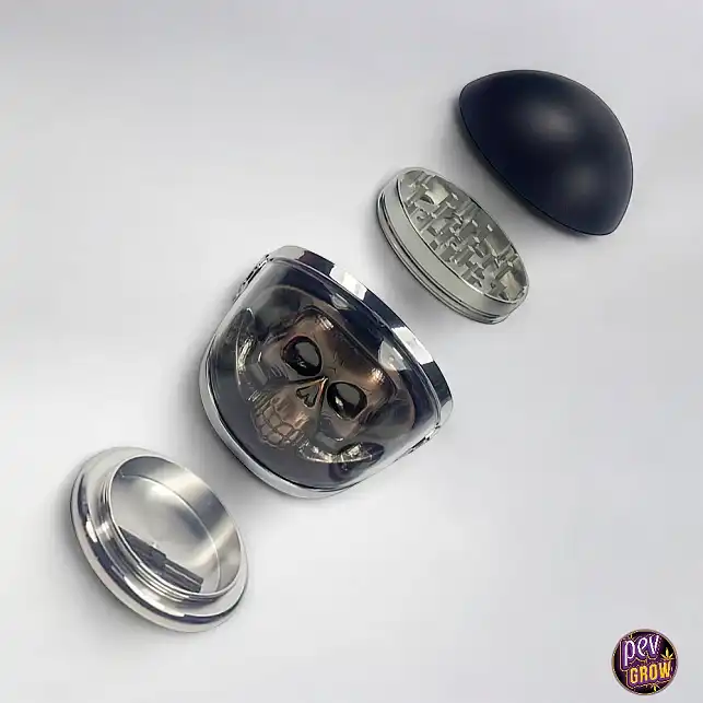 Grinder metálico Calavera con casco 80mm 4 partes
