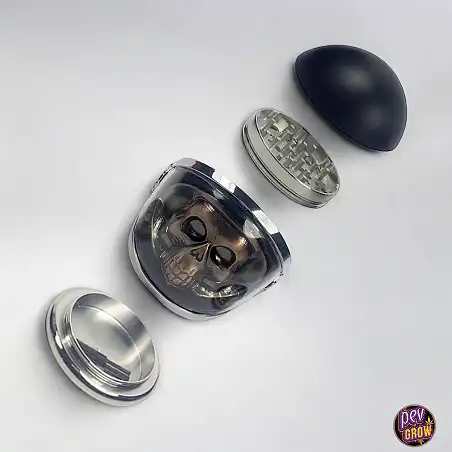 Skull Metal Grinder with Helmet 80mm 4 Parts