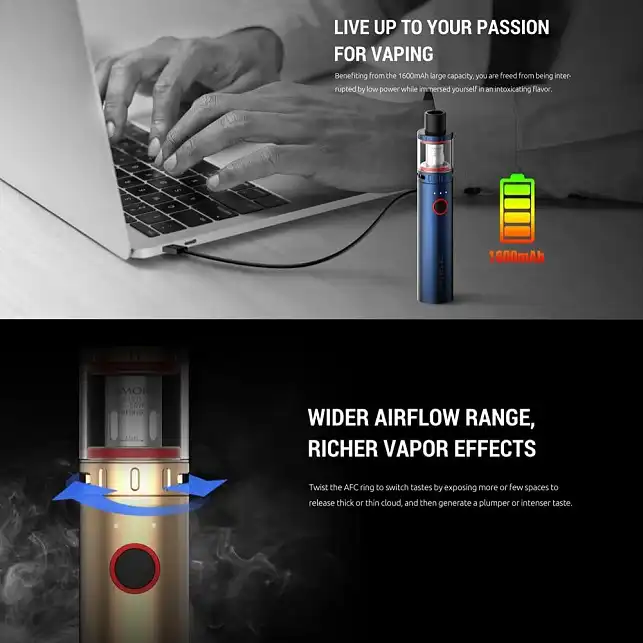 Smok Vape Pen V2 1600mAh Siyah: Güç ve Lezzet | Pevgrow